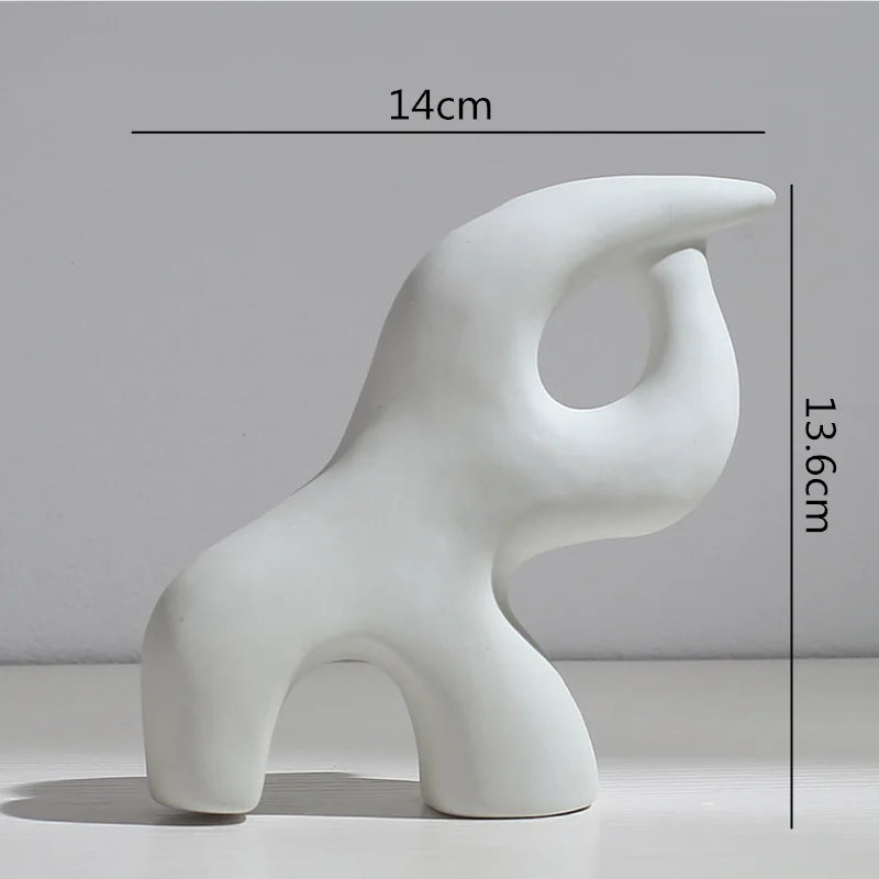 Ceramic Vase Abstract Flower Arrangement Hydroponic Crafts Ornaments Modern Home Decoration Accessories White Vases Decor