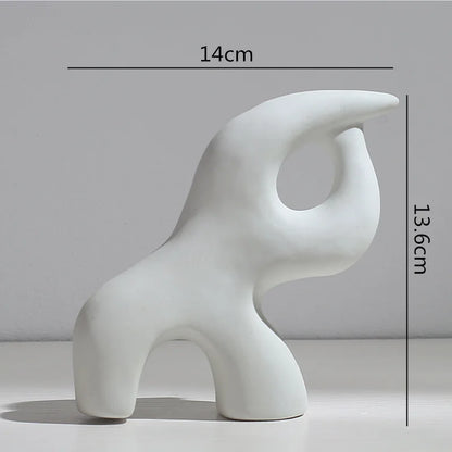 Ceramic Vase Abstract Flower Arrangement Hydroponic Crafts Ornaments Modern Home Decoration Accessories White Vases Decor