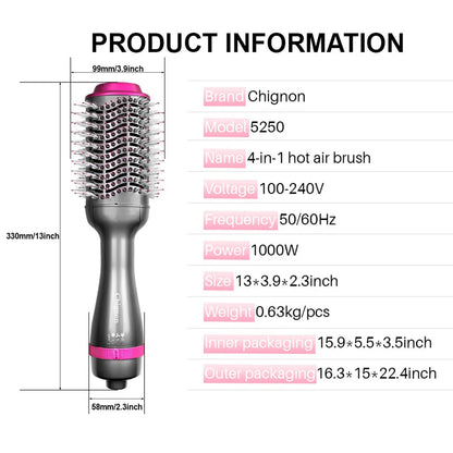ترقية 3 في 1 مجفف الشعر Volumizer فرشاة تصفيف الشعر بالهواء الساخن المهنية مجفف للنفخ مشط مكواة تجعيد فرشاة فرد الشعر