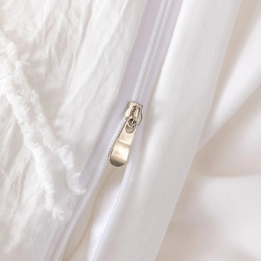 Wostar Summer White Scket Plat Plat Cover 220x240cm luksusowa podwójne łóżko kołdra Zestaw pościeli Queen King size Cover