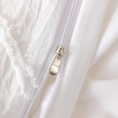 WOSTAR الصيف الأبيض قرصة الطية غطاء لحاف 220x240 سنتيمتر الفاخرة سرير مزدوج غطاء لحاف طقم سرير الملكة الملك الحجم المعزي غطاء