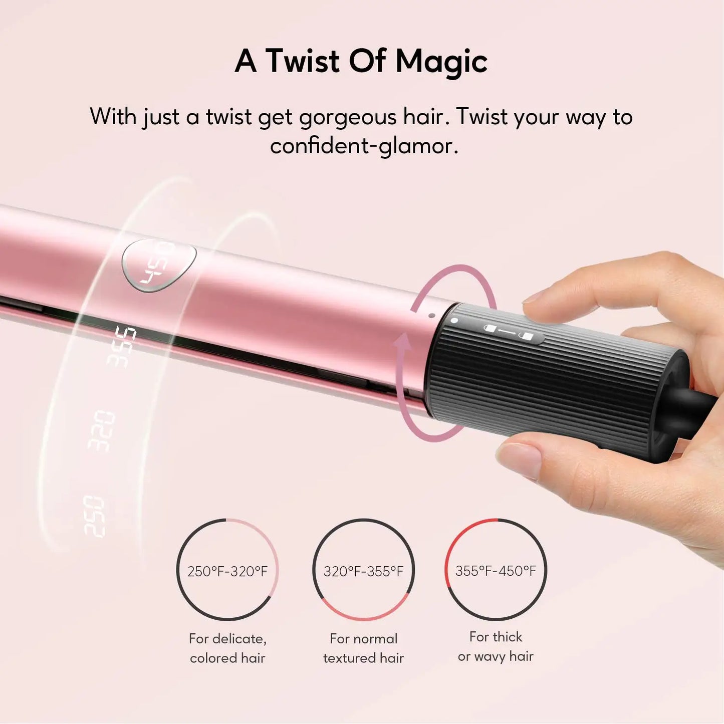 Kipozi V7 Rose Gold Luxury Hair Stretgiener Curling Iron Titanium Flatjern til forskellige hårstil Salon Hair Styling Tool