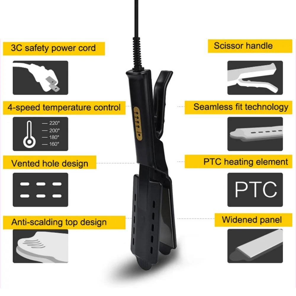 Professionelle Titanlegierung Haarglätter breiter Platte Flacheisentemperatur mit Entlüftungslochgladeisen einstellbar