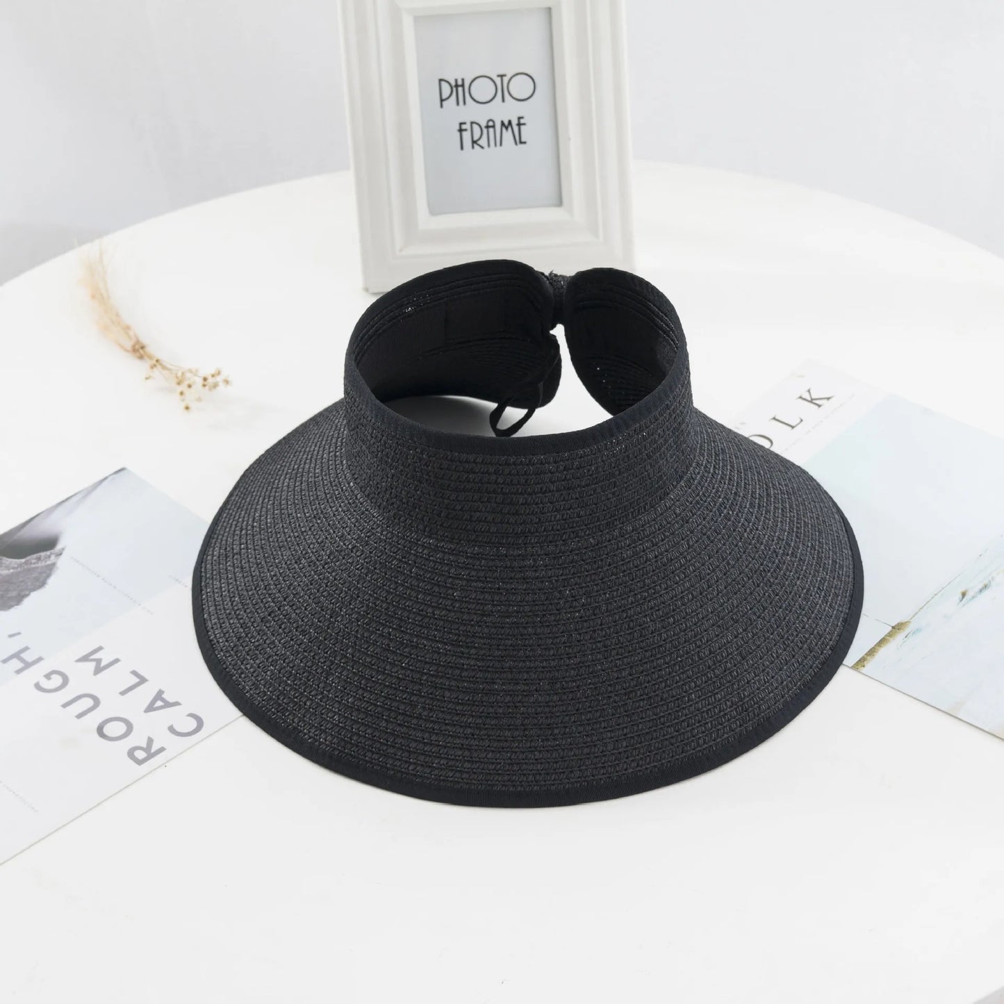 2021 Sumping Solding Puste Top Hat Słomowa kapelusz na plażę czapkę uv ochronne słońce Słońce Hat Panama Słaska kapelusz dla kobiet
