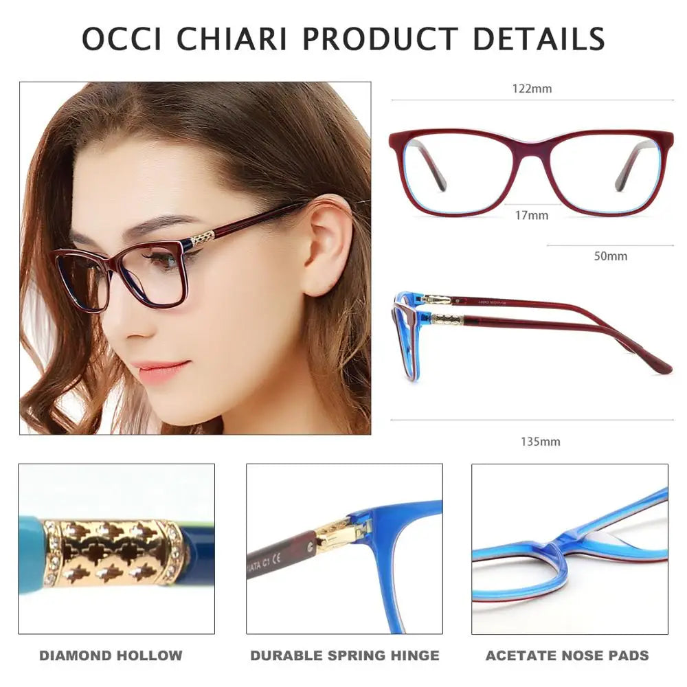 Myopia Glasses Frame Women Blue light blocking Glasses Vintage Computer Eyewear Diamond Optical Eyeglasses oculos OCCI CHIARI