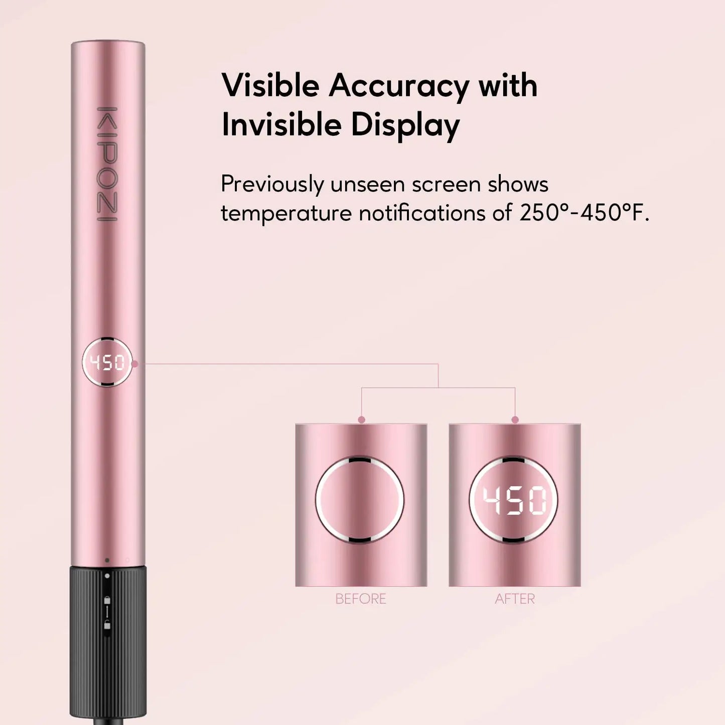 Kipozi V7 Rose Gold Luxury Hair Stretgiener Curling Iron Titanium Flatjern til forskellige hårstil Salon Hair Styling Tool