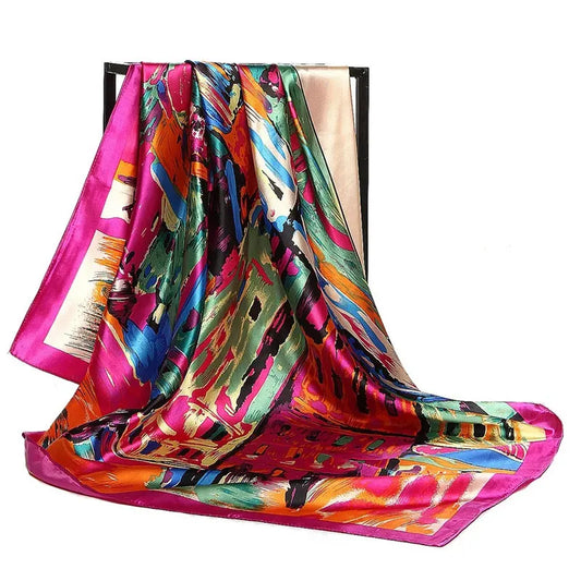 90*90cm zijden sjaal vrouwen print haarhals
