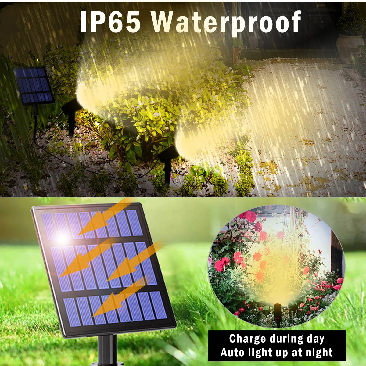 T-Sunrise LED Lumină solară în aer liber IP65 Imprendie caldă albă caldă albă reci de grădină solară iluminat decorare exterioară lămpi de gazon