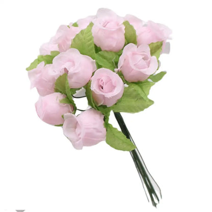 1 Bouquet Flor Artificial 12 Rose Heads Diy Craft Home Party Wedding Decor
