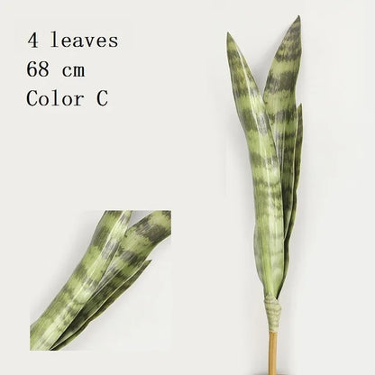 21CM-68CMArtificial Tiger Piran Plants Tropical Plastic Long Leaves Flower Arrangement Material Hotel Office Desktop Home Deco