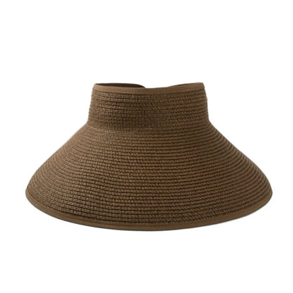 2021 Summer Folding Prázdný vrchol Hat Straw Hat Sun Hat Hat Hat UV Ochranný sluneční sádlo Sun Hat Panama Dámský slaměný klobouk
