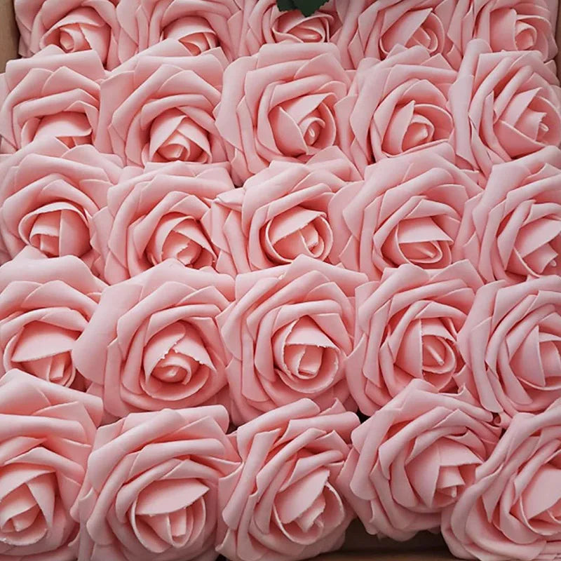 10/20/30 HEADS 8CM Kunstig PE FOAM Rose Flowers Bride Bouquet Flower til bryllupsfest Dekorativ scrapbooking DIY Flower
