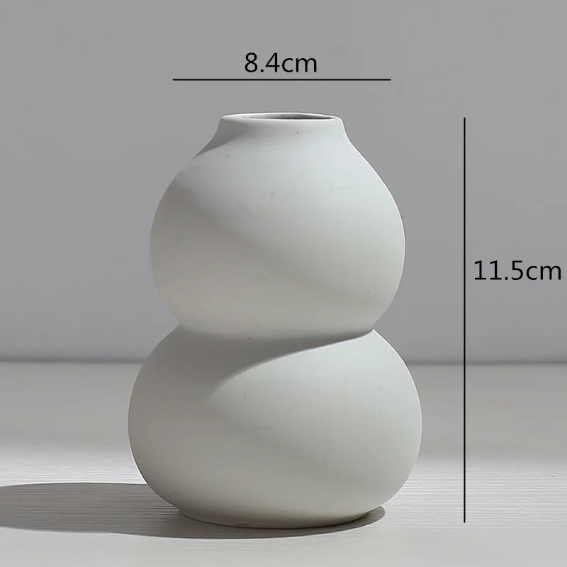 Ceramic Vase Abstract Flower Arrangement Hydroponic Crafts Ornaments Modern Home Decoration Accessories White Vases Decor
