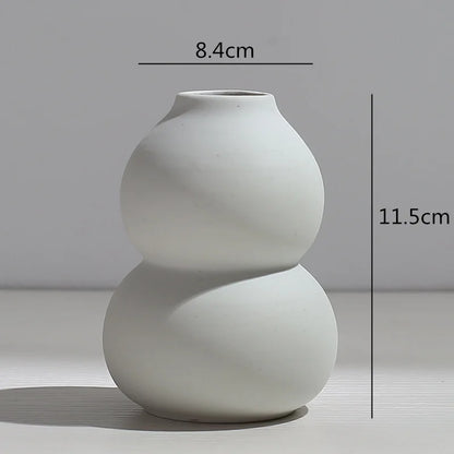 Ceramic Vase Abstract Flower Arrangement Hydroponic Crafts Ornaments Modern Home Decoration Accessories White Vases Decor