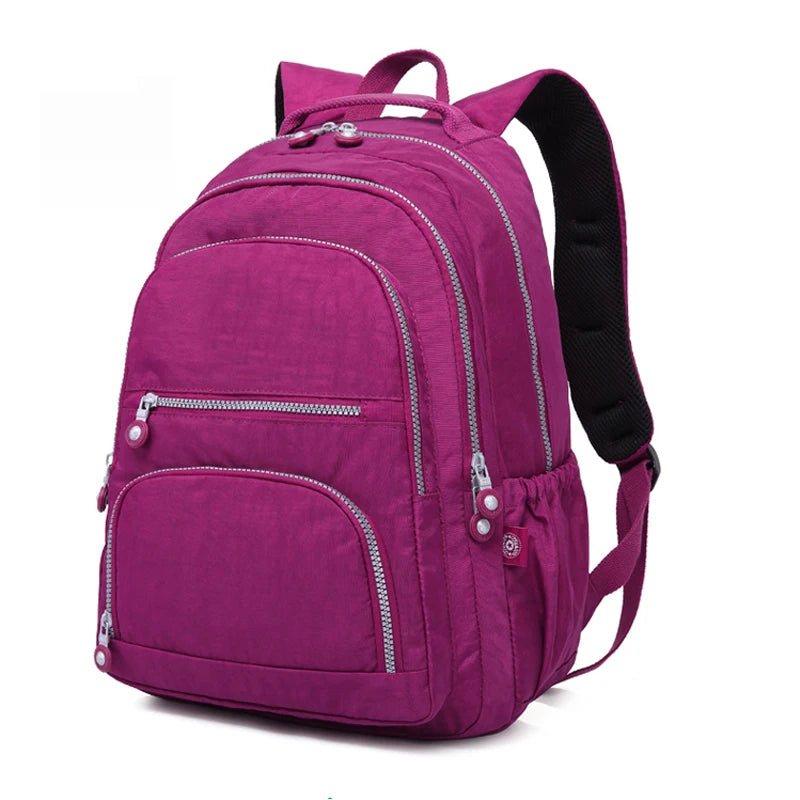 TEGAOOT Mochila Feminina Nylon School Saco para meninas 2024 Nylon Travel Back Packs Back Bag Women Laptop Bagpack