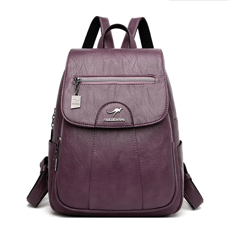 5 me ngjyra çanta të buta lëkure të buta çanta të cilësisë së mirë femra SAC A DOS Travel Rastesishme Zonja Bagpack Mochilas Bags Shkolla