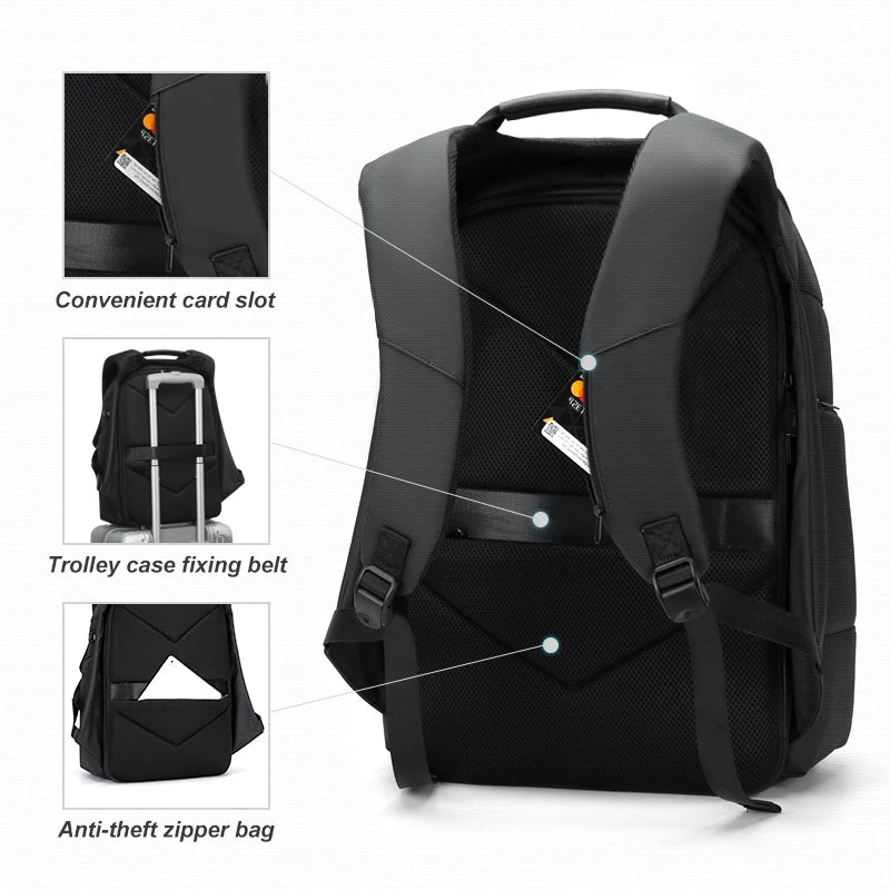 Fenruien imperméable sac à dos USB Charging School Sac Antift The Men Sackepack Fit 15,6 pouces ordinateur portable sac à dos HIGHPACT