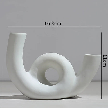 Ceramic Vase Abstract Flower Arrangement Hydroponic Crafts Ornaments Modern Home Decoration Accessories White Vases Decor