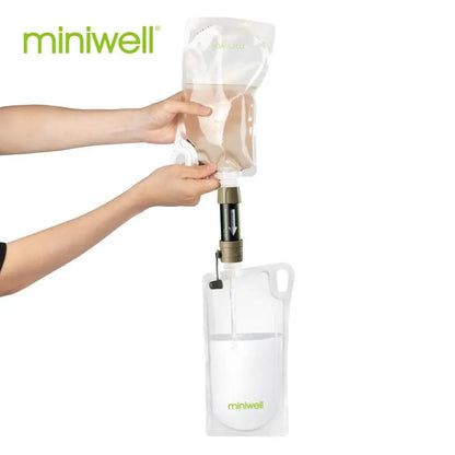 Miniwell L630 Kit de supervivencia de filtro de agua al aire libre portátil con bolsa para acampar, senderismo y viaje