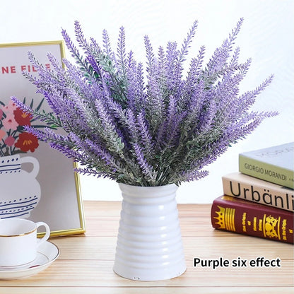 En flok Provence Lavendel plastik kunstige blomster falske planter bryllup boligindretning juleborddekoration