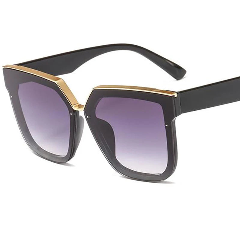 Vintage Brown Oversized Sun Glasses For Female Brand Designer Plastic Eyewear 2021 Trendy Big Frame Womens Sunglasses Gradient