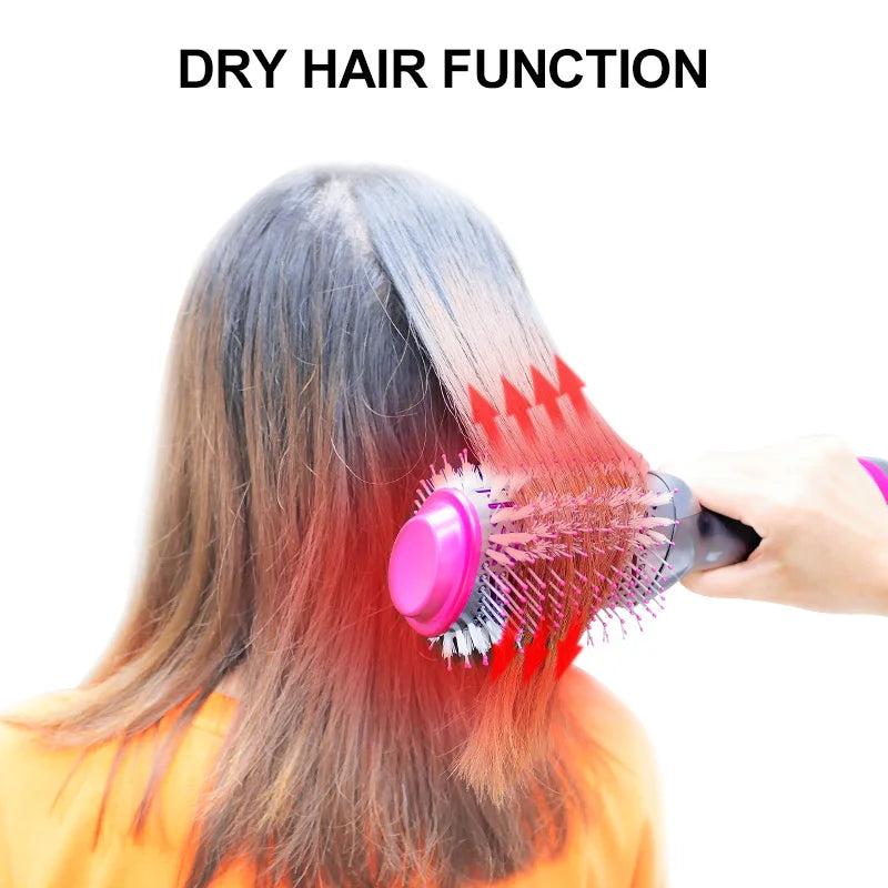 Upgrade 3 In 1 Hair Dryer Volumizer Hot Air Hair Styling Brush Professional Blow Dryer Comb Curling Iron Hair Straightener Brush