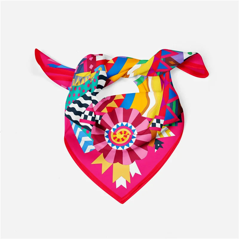 Marke Seidenschals Farbe Pferd 100% Twill Seidenschal Frauen Schals Luxus Design Hijab Schal Fashion Square Scarves Neckerchiefuch