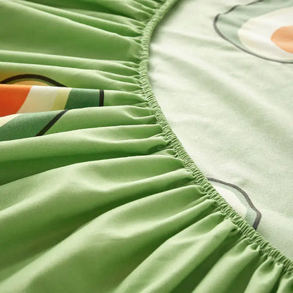 Bonenjoy Queen ausgestattete Blatt Kingsize mit elastischer Bettbedeckung für Doppelbett -Avocado -Muster -Matratzenabdeckungen (kein Kissenbezug)