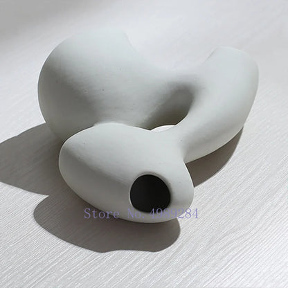 Ceramic Vase Abstract Flower Arrangement Hydroponic Crafts Ornaments Modern Home Decoration Accessories White Vases Decor