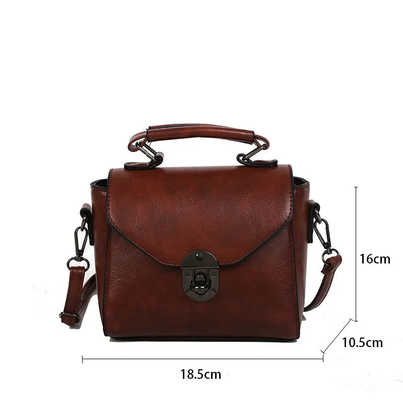 Zima nová zámok dizajn rameno taška Pu kožené krížové tašky značky malá štvorcová taška dámska kabelka Príležitostná taška na tašku vrecko vak vak