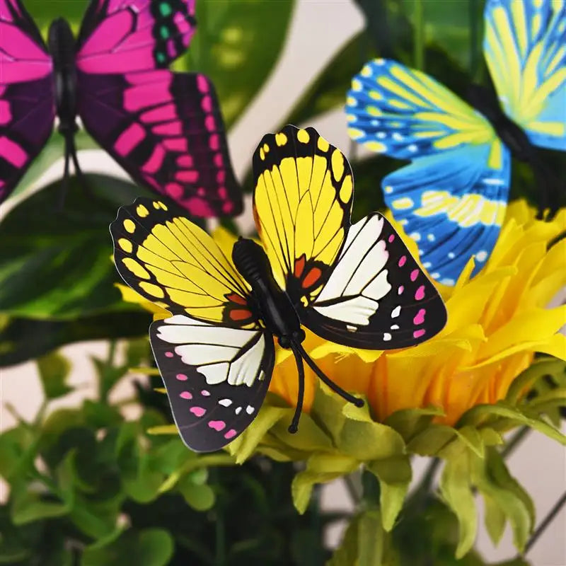 Stel vlinders tuinwerf plantenbak kleurrijke grillige vlinderstangen decoracion outdoor decor tuinierendecoratie