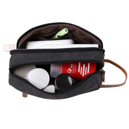 Hombres Bolsas de embrague Kit de aseo de la cosmética Bolsa de la bolsa Canvas de viaje Bolsa de lavado impermeable Caja de maquillaje femenino