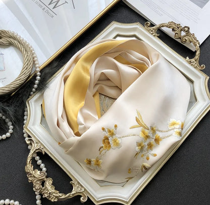 Suzhou vyšívaný skutočný hodvábny šál dáma módna elegantná šatka Pashmina darčekový zábal 100% hodvábne ženy šál