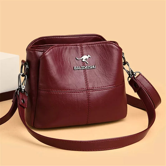 Dámské výšivky Tote Bag Vysoce kvalitní kožená dámská kabelky 2022 Dámské tašky na rameno Malé křížové pytle pro ženy Sac A Main