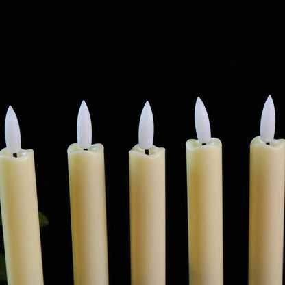 Balenie 2 čiernych bezplatnených 6,5 palca/16,5 cm Krátke LED zúžené sviečky na Halloween, Biela biela/béžová LED sviečka ovládaná batériou
