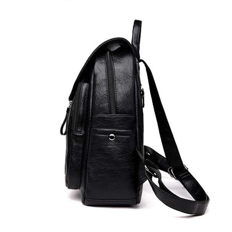 Dámsky batoh cestovanie Veľký batoh PU kožená kabelka Školská taška pre dievčatá Dámske dámske rameno späť Mochila