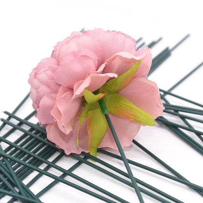 20pcs 15/25/40 cm de flores verdes artificiales Material floral de bricolaje accesorio de alambre hecho a mano para la boda decoración del hogar