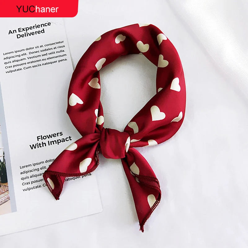 Bufanda de cabello corbata animal estampado rojo rojo satén 50 cm pequeño/cuadrado/seda/cuello/anillo/bufanda Bufanda de cabeza de invierno para mujeres Corbield 2018