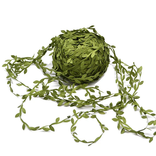 10 metrin silkkilehden muotoinen käsinmatka keinotekoiset vihreät lehdet hääkoristeisiin DIY seppele lahjaksi scrapbooking-käsityö väärennetty kukka
