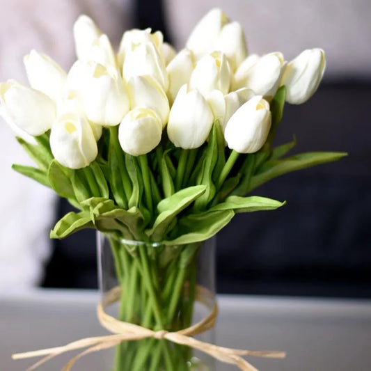 10pcs tulipanski umjetni cvijet Pravi dodir Umjetni buket PE Lažni cvijet za ukrašavanje vjenčanja cvijeće kućni vrtni dekor