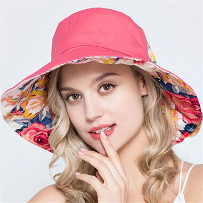 כובעי קיץ xthree לנשים נשים גדולות כותנה חוף כובע כובע שמש נשי סגנון אנגליה
