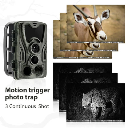 Vadászkamera vad nyomkamerák HC801A 16MP 1080p IP65 Photo Trap Wildlife Scurance Cams cserkészkövetés