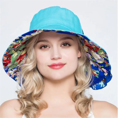 Xthree Summer Hats For Women Ladies Large Cotton Beach Cap Sun Hat vrouwelijk Engeland -stijl