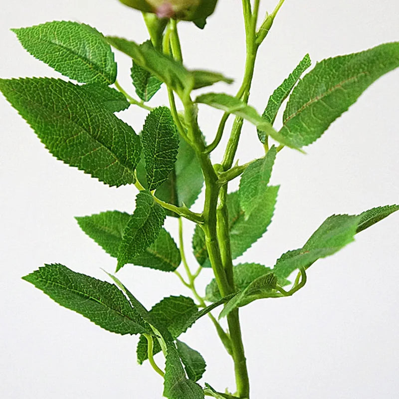 4 Köpfe künstliche Blumen Langstiel Hochzeitsdekoration Seiden Rose gefälschte Blumen Plastikzweige mit Blättern Haus Hoteldekoration