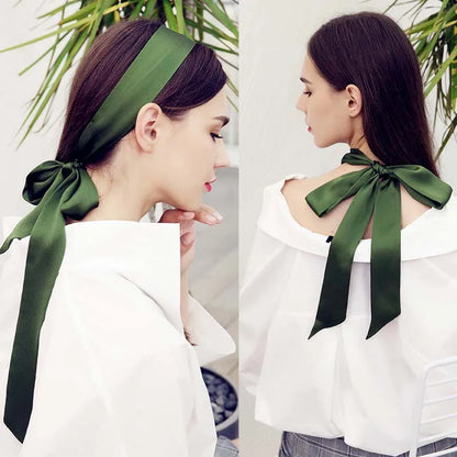 Heißer reines Satin -Seidenschal für Frauen kleine lange Hals Haarschalte Bag Gurthallerchrüger Modelgürtel Krawatte Handtasche Bänder