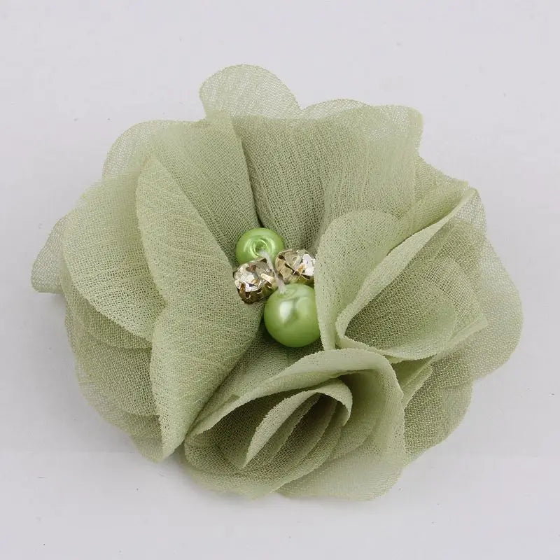 10pcs 2 "35colors mini-tissu en mousseline de mousseline Fleur pour invitation de mariage Fleurs artificielles pour décoration de robe