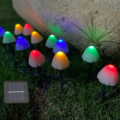 10-30 LED سلسلة أضواء الشمسية الجنية مسار الحديقة المشهد الفطر مصباح في الهواء الطلق عيد الميلاد حديقة فناء جارلاند شارع الديكور
