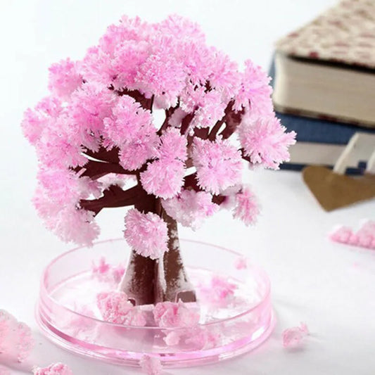 DIY Growing Tree Paper Sakura Crystal Trees Desktop Cherry Blossom Paper Tree Gift Novely Toy Exploration Science