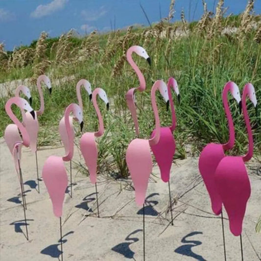 40cm 3d hage flamingo dekorasjon fargerike virvelfugler beveger seg med vinden kreativt utendørs hage reist møbler pryd