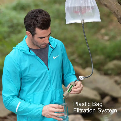 Miniwell L630 Kit de supervivencia de filtro de agua al aire libre portátil con bolsa para acampar, senderismo y viaje